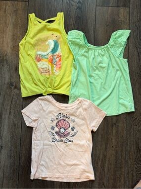 Cat & Jack Yellow, Mint & Peach 3-Pack Girls Tees